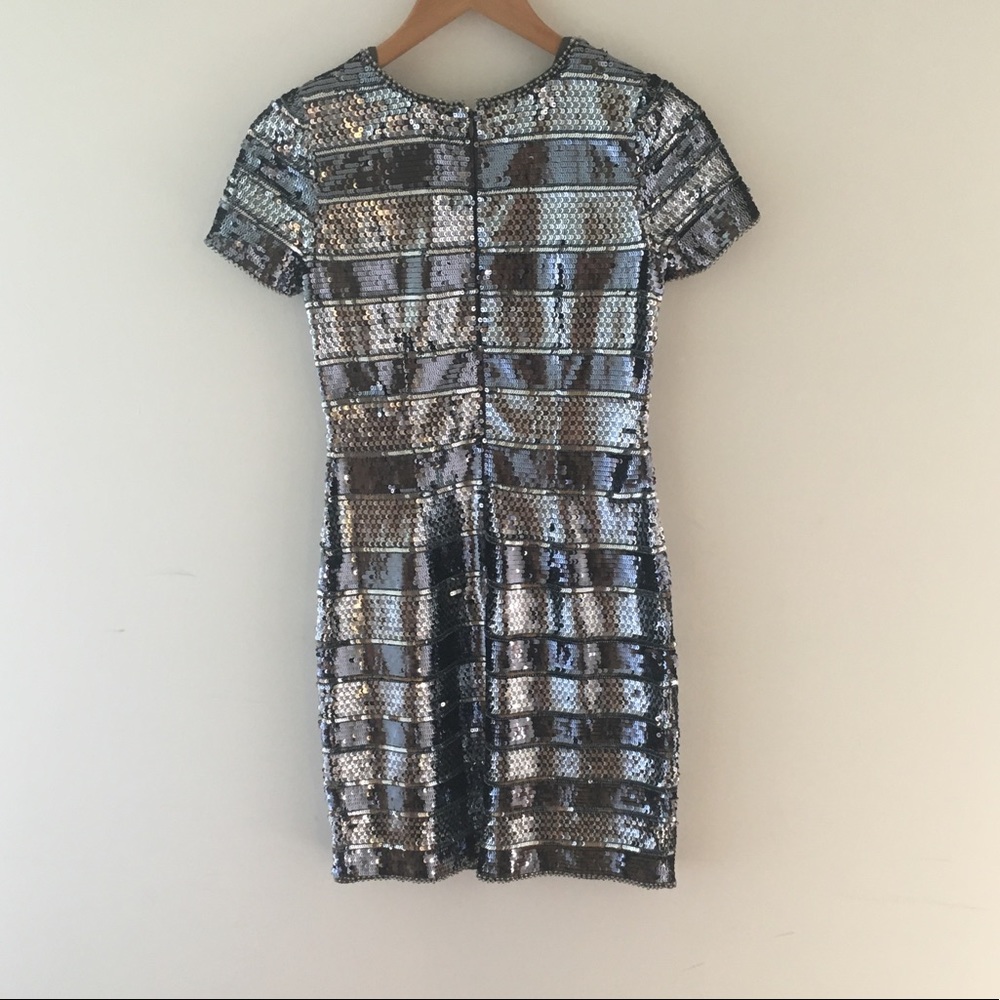 Aidan Mattox Sequin Striped Cocktail Dress - Picture 4 of 5